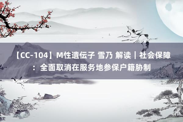 【CC-104】M性遺伝子 雪乃 解读｜社会保障：全面取消在服务地参保户籍胁制