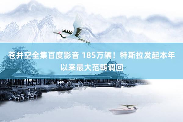 苍井空全集百度影音 185万辆！特斯拉发起本年以来最大范畴调回