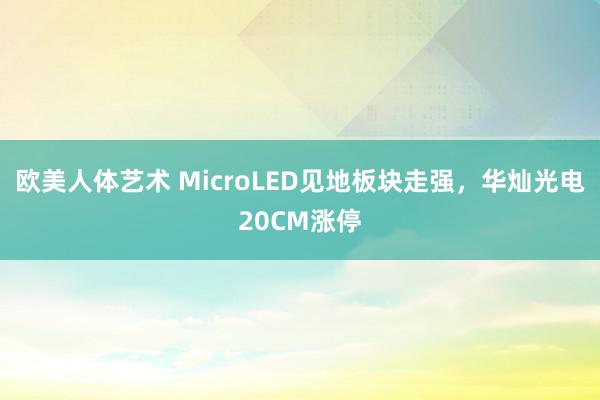 欧美人体艺术 MicroLED见地板块走强，华灿光电20CM涨停