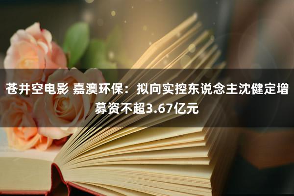 苍井空电影 嘉澳环保：拟向实控东说念主沈健定增募资不超3.67亿元