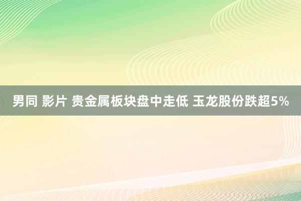 男同 影片 贵金属板块盘中走低 玉龙股份跌超5%