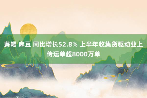 蘇暢 麻豆 同比增长52.8% 上半年收集货驱动业上传运单超8000万单