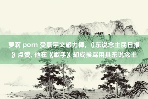 萝莉 porn 受寰宇文旅力捧, 《东说念主民日报》点赞, 他在《歌手》却成挨骂用具东说念主
